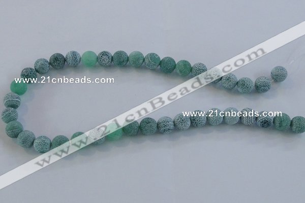 CAG7547 15.5 inches 14mm round frosted agate beads wholesale