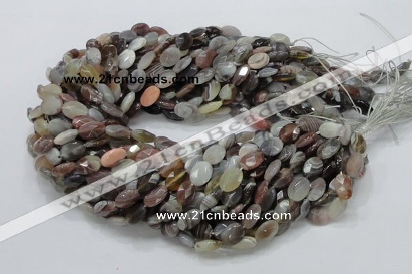 CAG755 15.5 inches 10*12mm faceted oval botswana agate beads