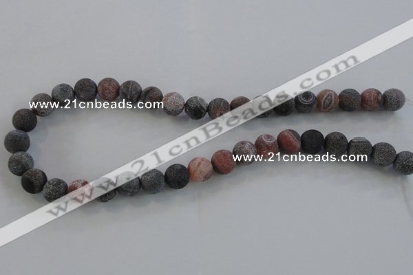 CAG7552 15.5 inches 8mm round frosted agate beads wholesale