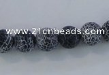 CAG7561 15.5 inches 10mm round frosted agate beads wholesale