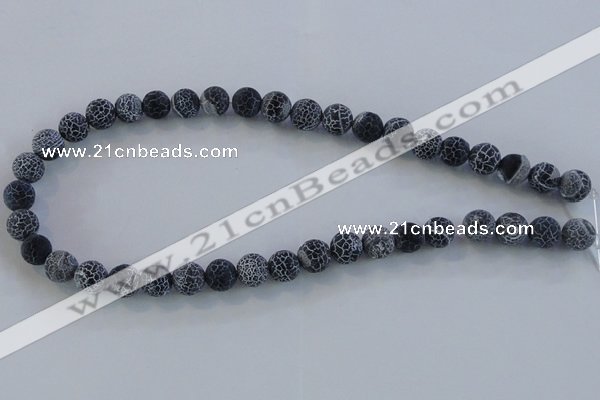 CAG7562 15.5 inches 12mm round frosted agate beads wholesale