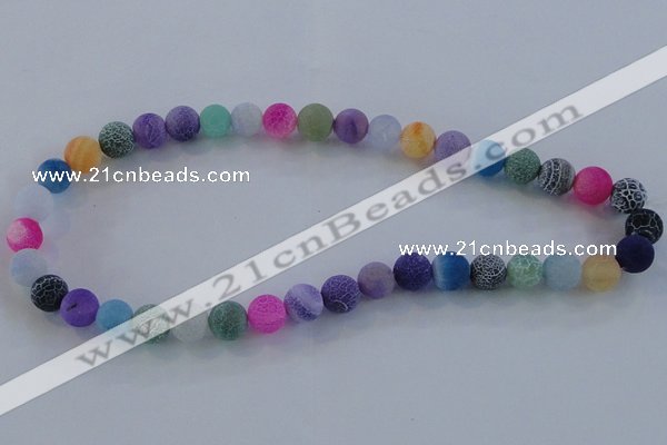 CAG7567 15.5 inches 6mm round frosted agate beads wholesale