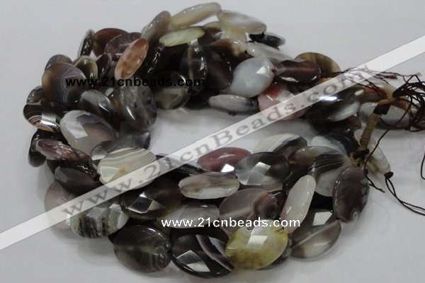 CAG758 15.5 inches 18*24mm faceted oval botswana agate beads