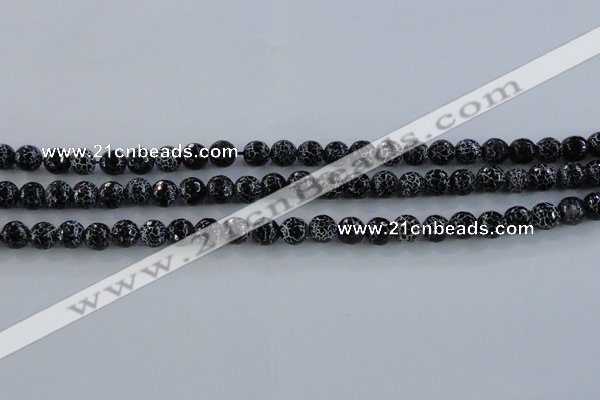 CAG7601 15.5 inches 6mm faceted round frosted agate beads wholesale