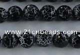 CAG7602 15.5 inches 8mm faceted round frosted agate beads wholesale