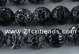 CAG7604 15.5 inches 12mm faceted round frosted agate beads wholesale