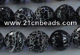 CAG7605 15.5 inches 14mm faceted round frosted agate beads wholesale