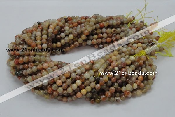 CAG762 15.5 inches 6mm round yellow agate gemstone beads wholesale