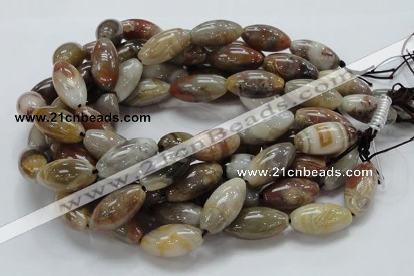 CAG775 15.5 inches 15*30mm rice yellow agate gemstone beads