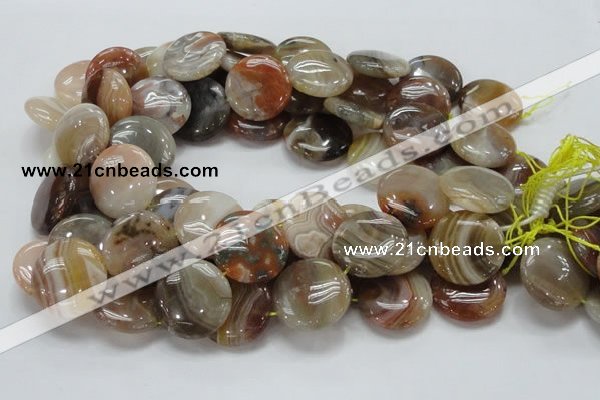 CAG778 15.5 inches 25mm flat round yellow agate gemstone beads