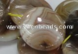 CAG779 15.5 inches 30mm flat round yellow agate gemstone beads