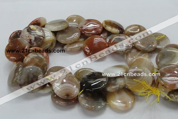 CAG779 15.5 inches 30mm flat round yellow agate gemstone beads