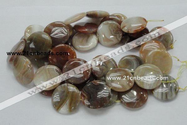 CAG780 15.5 inches 35mm flat round yellow agate gemstone beads