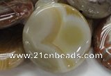 CAG781 15.5 inches 40mm flat round yellow agate gemstone beads