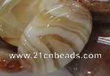 CAG785 15.5 inches 30*40mm oval yellow agate gemstone beads