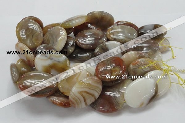 CAG785 15.5 inches 30*40mm oval yellow agate gemstone beads