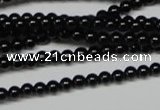 CAG7850 15.5 inches 2mm round black agate beads wholesale