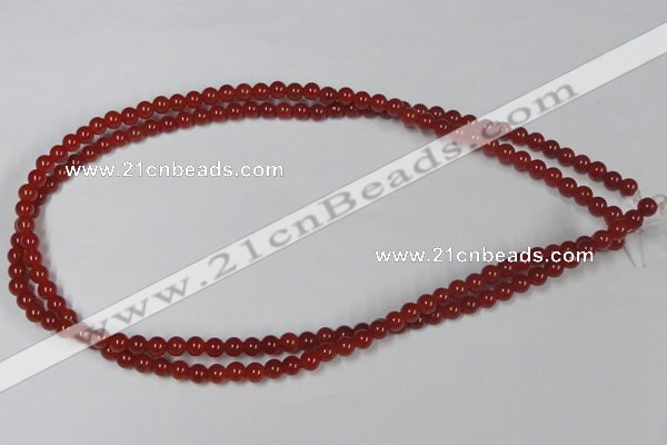 CAG7856 15.5 inches 4mm round red agate beads wholesale