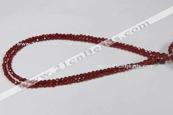 CAG7860 15.5 inches 2mm faceted round red agate beads wholesale