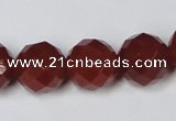 CAG7864 15.5 inches 18mm faceted round red agate beads wholesale