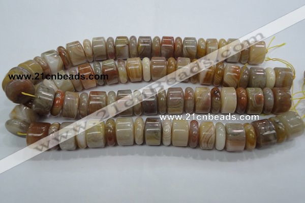 CAG787 15.5 inches 6*18mm & 12*18mm rondelle yellow agate beads