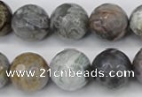 CAG7872 15.5 inches 18mm faceted round silver needle agate beads