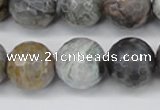 CAG7873 15.5 inches 20mm faceted round silver needle agate beads