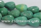 CAG7878 15.5 inches 12*16mm faceted teardrop grass agate beads