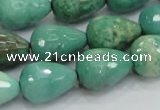 CAG7880 15.5 inches 15*20mm faceted teardrop grass agate beads