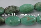 CAG7884 15.5 inches 15*20mm faceted rice grass agate beads