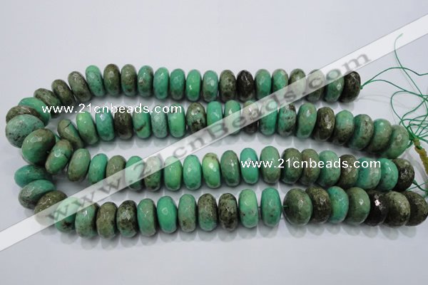 CAG7890 15.5 inches 13*18mm faceted rondelle grass agate beads