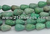 CAG7895 15.5 inches 8*10mm teardrop grass agate beads wholesale