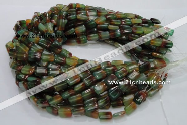 CAG790 15.5 inches 10*14mm rectangle rainbow agate gemstone beads