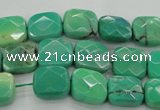 CAG7910 15.5 inches 10*10mm faceted square grass agate beads