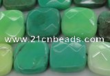 CAG7915 15.5 inches 18*18mm faceted square grass agate beads