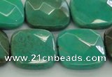 CAG7917 15.5 inches 25*25mm faceted square grass agate beads