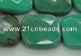 CAG7918 15.5 inches 30*30mm faceted square grass agate beads