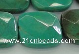 CAG7919 15.5 inches 35*35mm faceted square grass agate beads