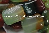 CAG792 15.5 inches 18*25mm rectangle rainbow agate gemstone beads