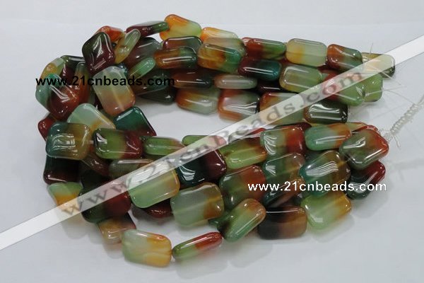 CAG792 15.5 inches 18*25mm rectangle rainbow agate gemstone beads