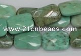 CAG7924 15.5 inches 12*16mm faceted rectangle grass agate beads