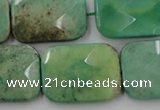 CAG7926 15.5 inches 18*25mm faceted rectangle grass agate beads