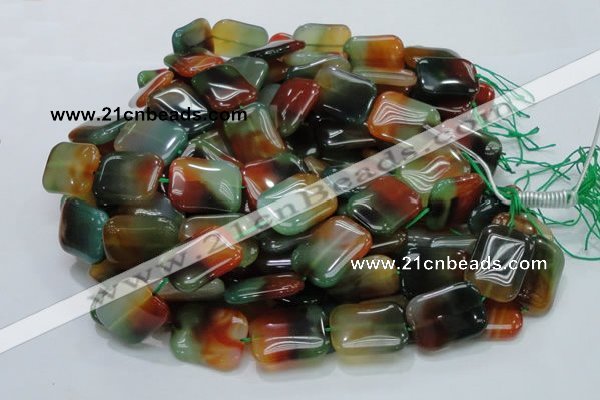 CAG793 15.5 inches 22*30mm rectangle rainbow agate gemstone beads