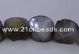 CAG7947 7.5 inches 8*10mm oval plated white druzy agate beads