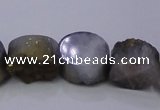 CAG7947 7.5 inches 8*10mm oval plated white druzy agate beads