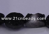 CAG7955 7.5 inches 10*14mm oval plated white druzy agate beads