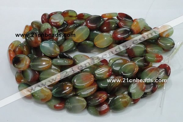 CAG796 15.5 inches 18*25mm oval rainbow agate gemstone beads