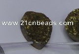 CAG7985 Top drilled 22*30mm flat teardrop plated white druzy agate beads