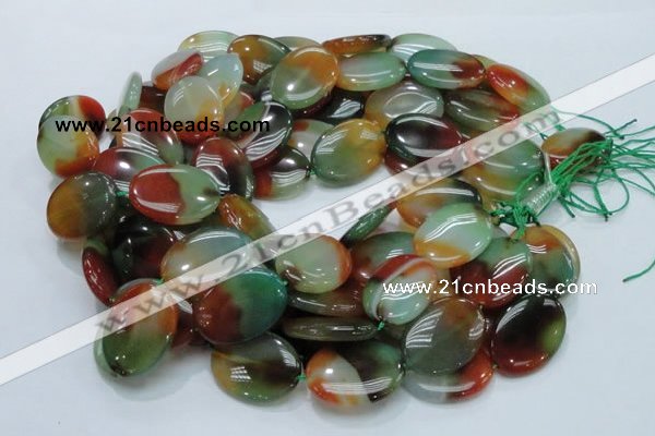 CAG799 15.5 inches 22*30mm oval rainbow agate gemstone beads