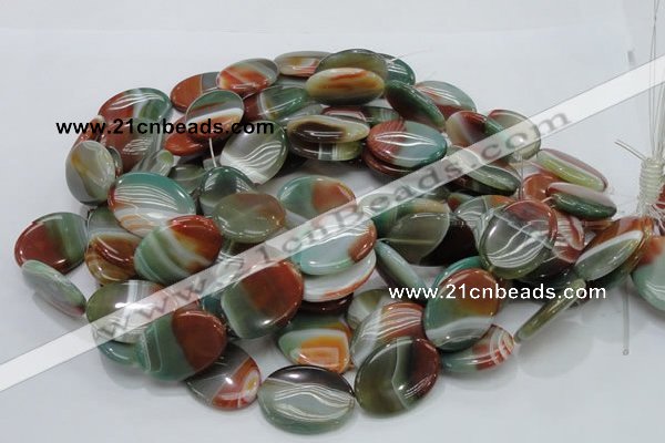 CAG800 15.5 inches 20*30mm oval rainbow agate gemstone beads